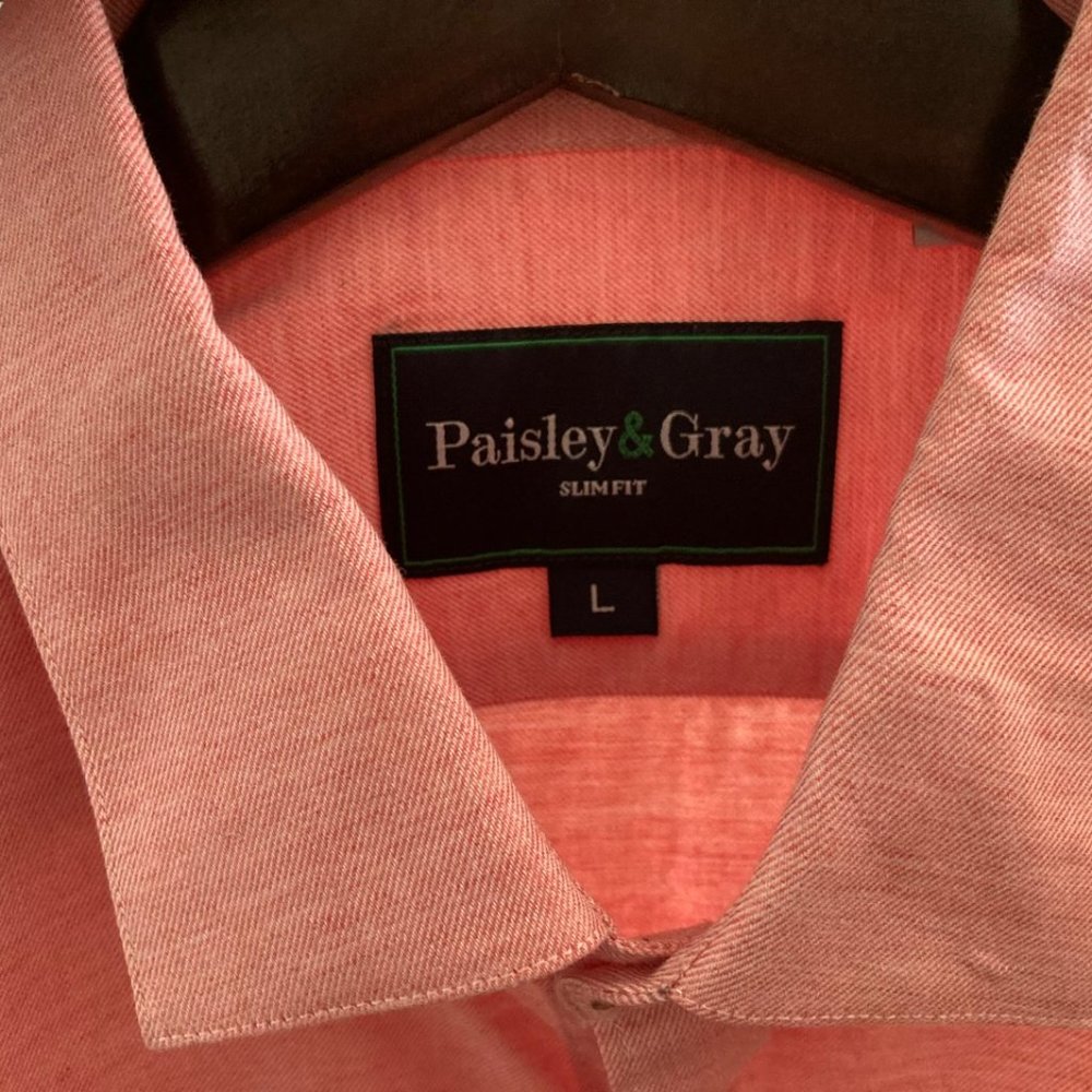 Paisley & Gray Pink/Salmon Dress Shirt Size L - Picture 3 of 3